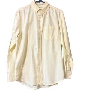 Old Navy Mens Button Up Size Small Long Sleeves Yellow 100% Cotton